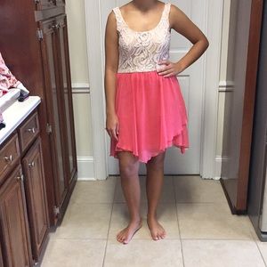 Pink and tan dress $5